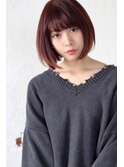 大人可愛い×ピンクベージュ/厚めバング/小顔顎ラインボブ/大宮j