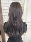 やわブラウンロング_グレージュカラーボブウルフ_ba401781
