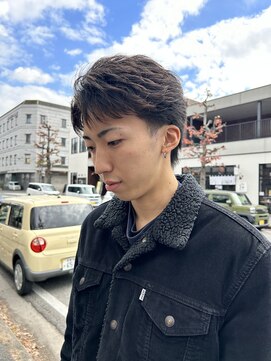 チャプター 問屋町(chapter) フェザーパーマニュアンスパーマセンターパート眉カット