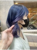 ネイビーブルー バイオレット インナーカラー