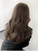 ブリーチなし透明感カラー/アッシュグレージュ/オリーブブラウン