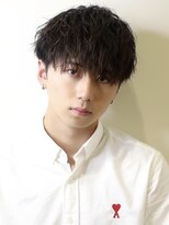 メンズカット リア(Men’s cut riah) ツイストスパイラルパーマツーブロック刈り上げメンズマッシュ