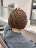 ボブグレージュ顔まわりカット小顔カット梅田ボブ