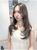 くびれヘア/顔周り/韓国/レイヤーカット/黒髪/ロング/前髪/原宿