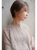 ハンサムショートボブグレージュベージュシースルー20代30代40代