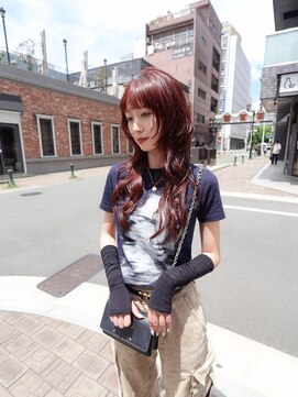 スニュウ(snuw) 【snuw mina】ハッシュカット/ロングレイヤー/ワインレッド/赤髪