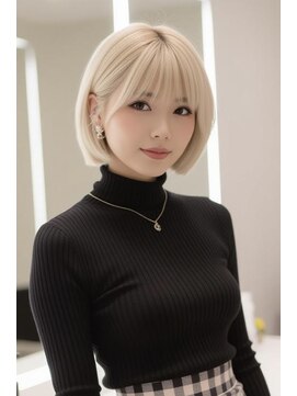 エルサリープアネックス 神戸三宮(Elsaleap annex) ホワイトベージュ/抜きっぱなし/切りっぱなしボブ