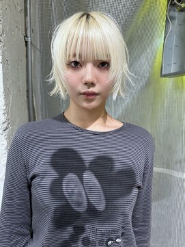 ☆ミニボブレイヤーボブレイヤーブロンドカラーハッシュボブ