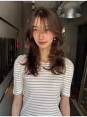 顔型別ヘアスタイル特集/ワンホンレイヤー/ミルクブラウン/赤羽