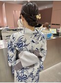 浴衣ヘア/シニヨン/夏祭り/花火大会