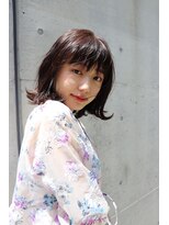 ヘアーサロン ニュアンス(HAIR SALON nuance)&nbsp;大人かわいい　外ハネ　ロブ　ナチュラル艶ブラウン