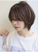 【owls】大人可愛いうざバング透け感カラーショートボブ
