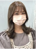 外ハネくびれヘア☆メルティカラーアッシュベージュ☆韓国風ヘア