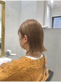 ★切りっぱなしボブ★ミルクティーベージュ★