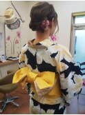 浴衣着付けと簡単まとめヘアー