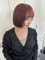 ユイマァル 岡山店(YUIMARL)&nbsp;レイヤーカット×ピンクオレンジ