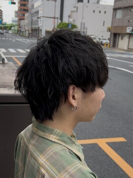 ラビス クローバー(Lovis clover) メンズ波巻きパーマショートウルフカット♪あゆむ