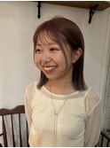 切りっぱなしボブ/暖色カラー/前髪/原宿神宮前