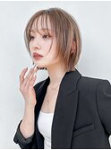 武井/小顔黒髪ワンレンボブルフ/ネビージュ