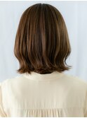 大人可愛いココアブラウン切りっぱなしロブa小山20代30代40代