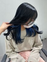 ユーフォリア 渋谷グランデ(Euphoria SHIBUYA GRANDE)&nbsp;ダブルカラー インナーカラー ブルー AKARI