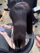 ロンドシエル 横浜(Lond ciel)&nbsp;ミニウルフチェリーブラウンブリーチなしショートボブ前髪/横浜