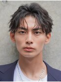 天神フェザーパーマセンターパートウルフカットニュアンスパーマ