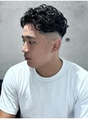 MEN'S/オールバックパーマ×フェード/短髪/男髪/