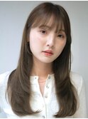 大人レイヤーワンカールロング小顔見えロング表参道青山