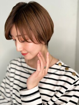 カバーヘア ブリス 上尾西口店(COVER HAIR bliss) アシンメトリーココアブラウンウルフショートp1上尾30代40代