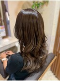 艶髪ウェーブ/髪質改善/透明感カラー/レイヤーカット