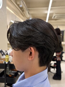 ニコ トウキョウ ヨコハマ(nico) メンズセンターパートウルフセンターパートニュアンスパーマ襟足