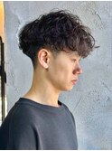 MEN’S/リバースセンターパート/ニュアンスパーマ/新宿