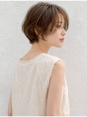 ブラウンベージュ 髪質改善 顔周りカット ショートカット