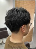 メンズショート×パーマ