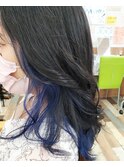 ブリーチ×ネイビーカラー