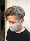 メンズカット ホワイトハイライト ツーブロック ベージュ