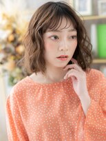 カバーヘア ブリス 戸田公園西口店(COVER HAIR bliss)&nbsp;バレイヤージュゆるふわ巻き前下がりボブa戸田公園20代30代40代