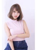 ことりベージュローライト大人かわいい小顔スリークボブ大人ボブ