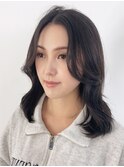 顔周りレイヤー_ピンクベージュインナーグレージュ_ba462111