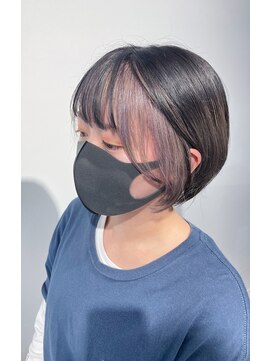 ウツギ(UTSUGI) ショートボブ×フェイスフレーミングピンクグレージュ