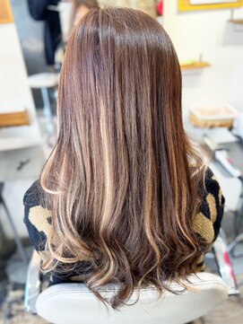 ヴァンクラウド 奈良店(VENT-CLOUD) 20代30代ハイライトバレイヤージュブラウンベージュ立体感