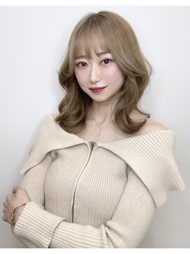 マティス 表参道(matiz) ミルクティーベージュ/小顔/ワンレンボブウルフ/韓国風巻き
