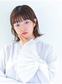 シースルーバングに耳にかけてもかわいい外ハネボブ
