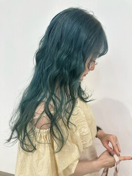 美容室ヒラトヤ 都南店 20代30代40代50代☆大人可愛いライトグリーン無造作パーマ