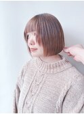 ＊透明感顔周りレイヤーボブ切りっぱなしボブ耳かけボブ軽めボブ