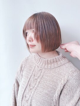 モリオ(morio) ＊透明感顔周りレイヤーボブ切りっぱなしボブ耳かけボブ軽めボブ