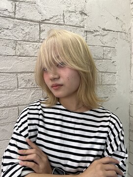 アジールヘア 所沢プロペ通り店(agir hair) ブロンド似合わせカットウルフイメチェンブリーチ所沢ブリーチ
