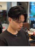 2557_黒髪毛流れマッシュテーパーフェードシャドウパーマ
