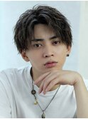 コンマヘア刈り上げセンターパート